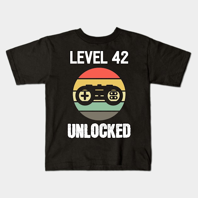 Level 42 Unlocked - For Gamers Kids T-Shirt by RocketUpload